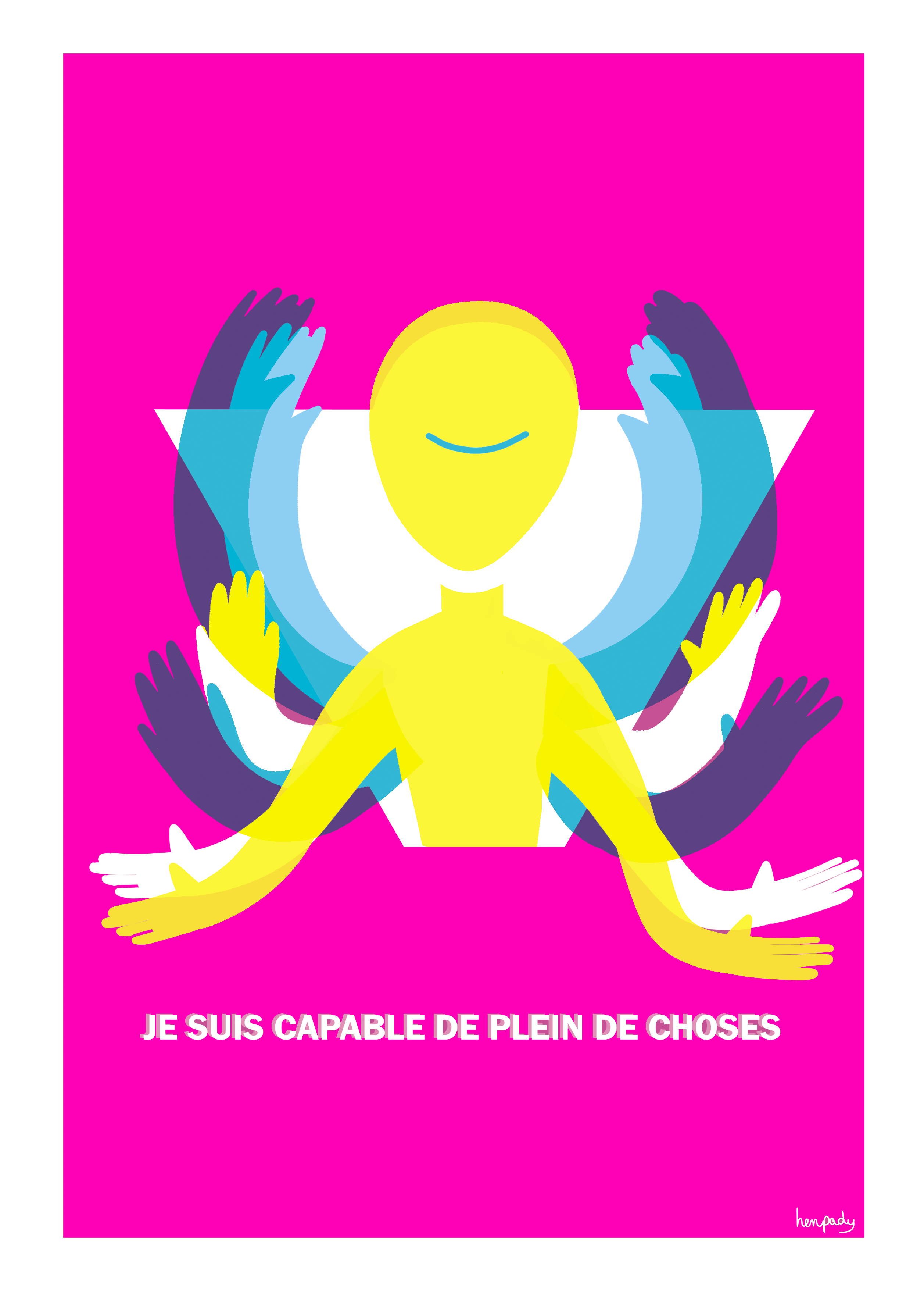 Illustration abstraite ou il est ecrit Je suis capable de plein de choses