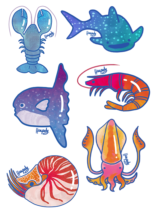 Designs de stickers animaux marins